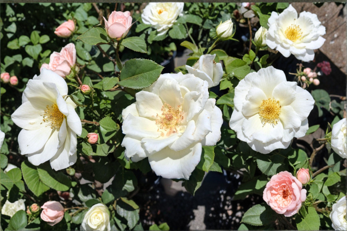 White Lightnin Grandiflora Rose Bush - 2 Gal Live Plant, White Blooming Flowering Shrub