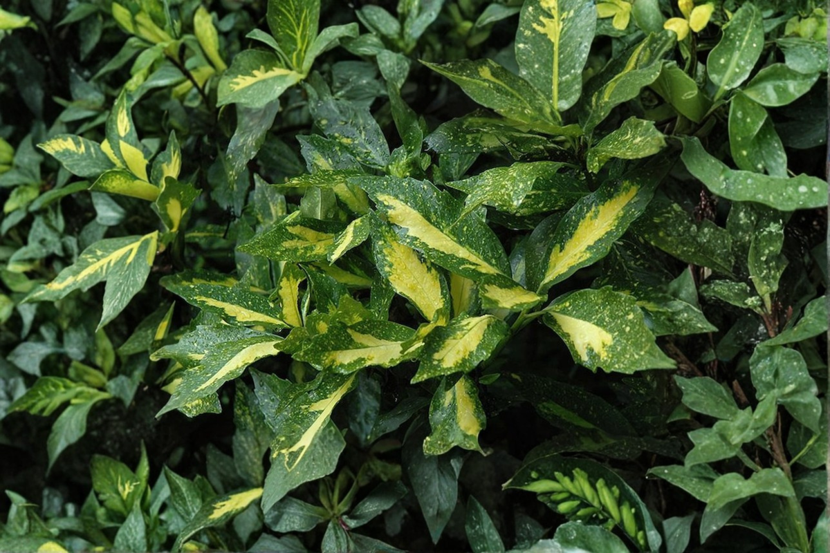 Spotted Laurel Live Plant Aucuba japonica 'Picturata' 3 Gallon Pot