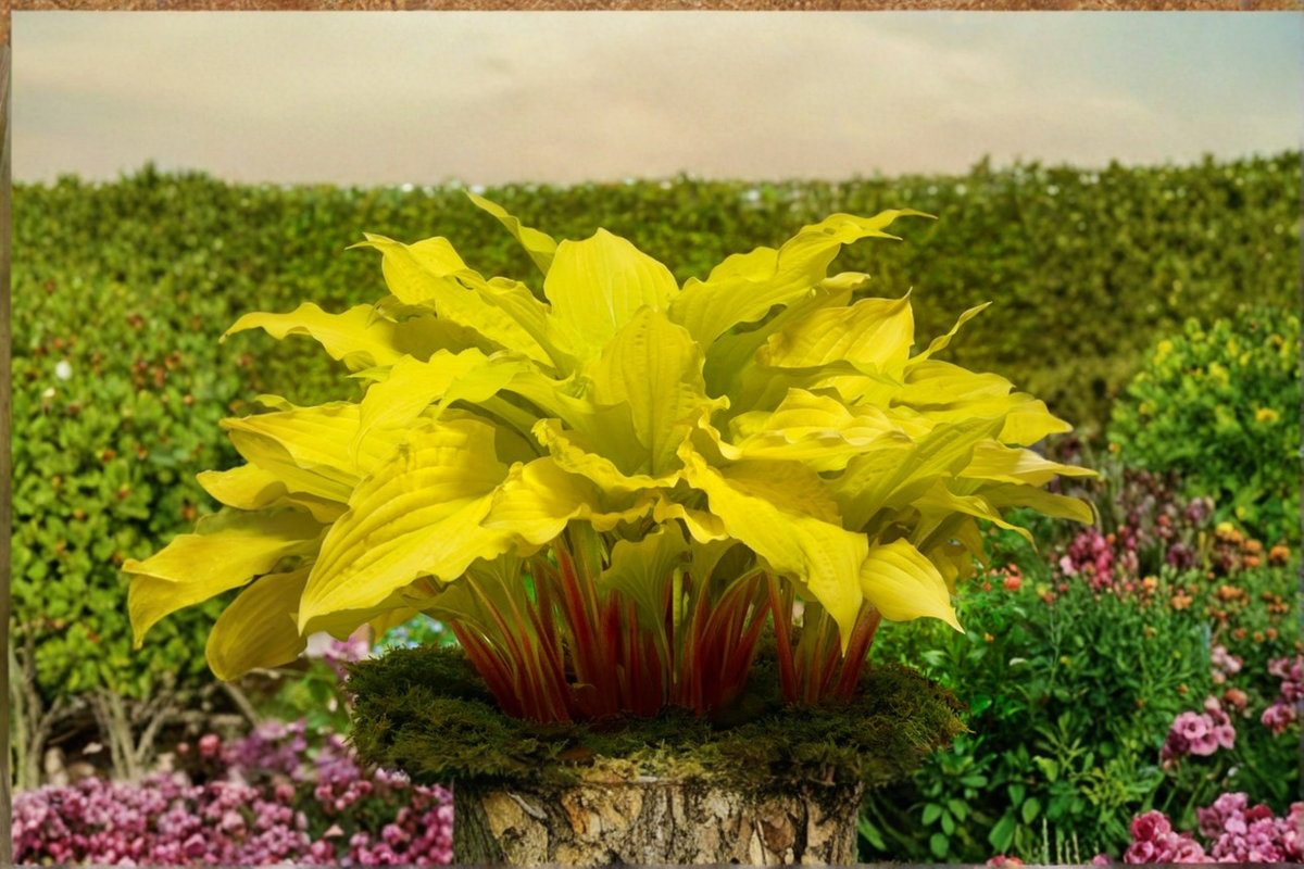 Hosta Lipstick Blonde Bare Root Starter Plant | Yellow Foliage, Shade Perennial