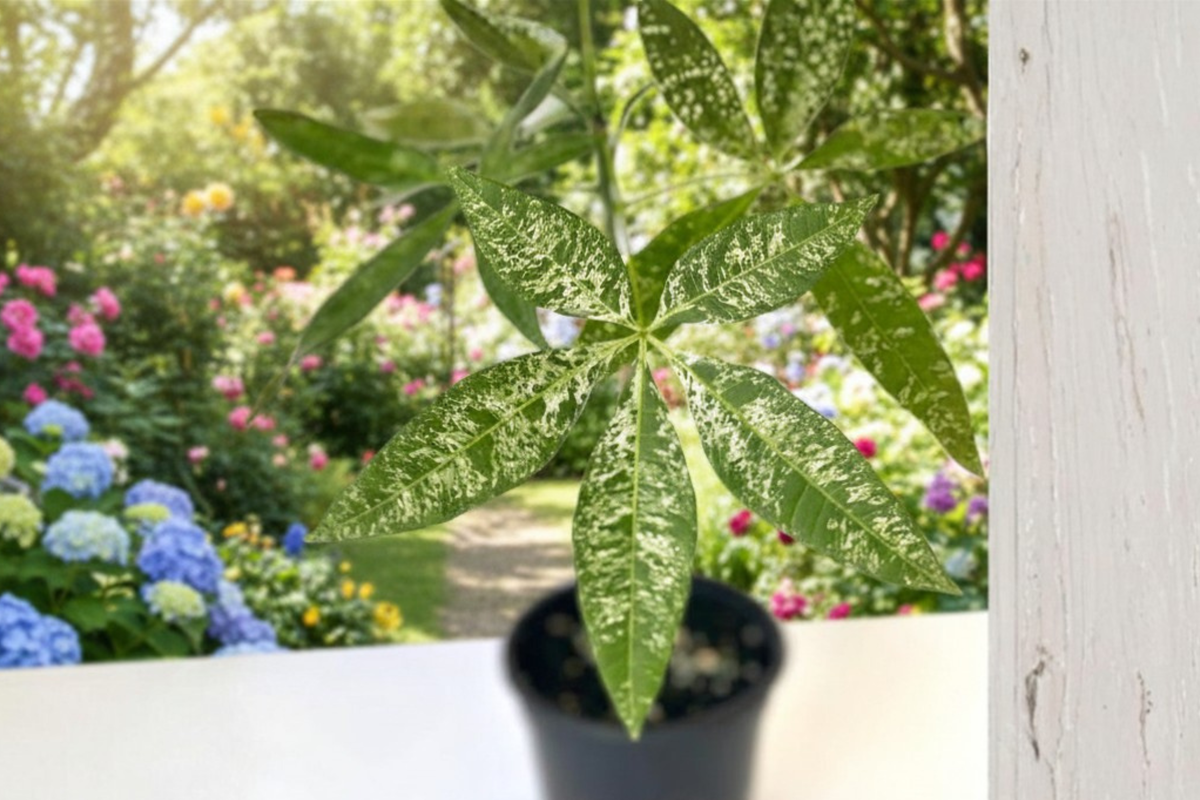 Variegated Money Tree Pachira glabra Variegata - 4 Inch Pot, Fully Rooted Live Plant