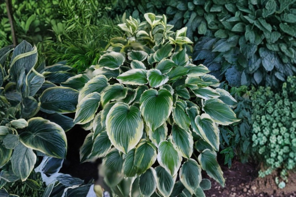 Hosta Drop-dead Gorgeous - 3" Pot Starter Plant with Green Leaves and Yellow Variegation