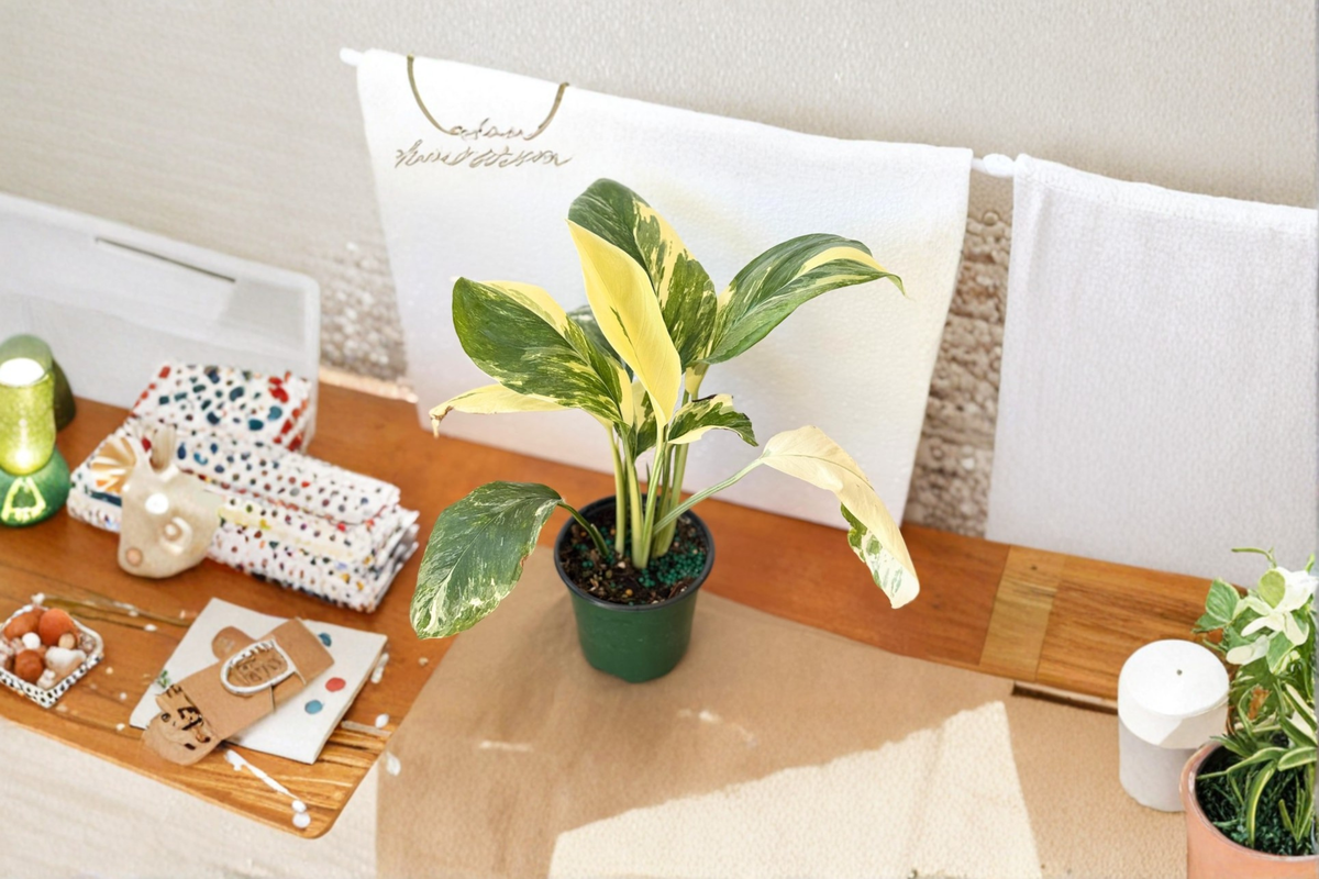 Monstera Lechleriana Albo Variegated Live Plant - Rooted Starter Monstera