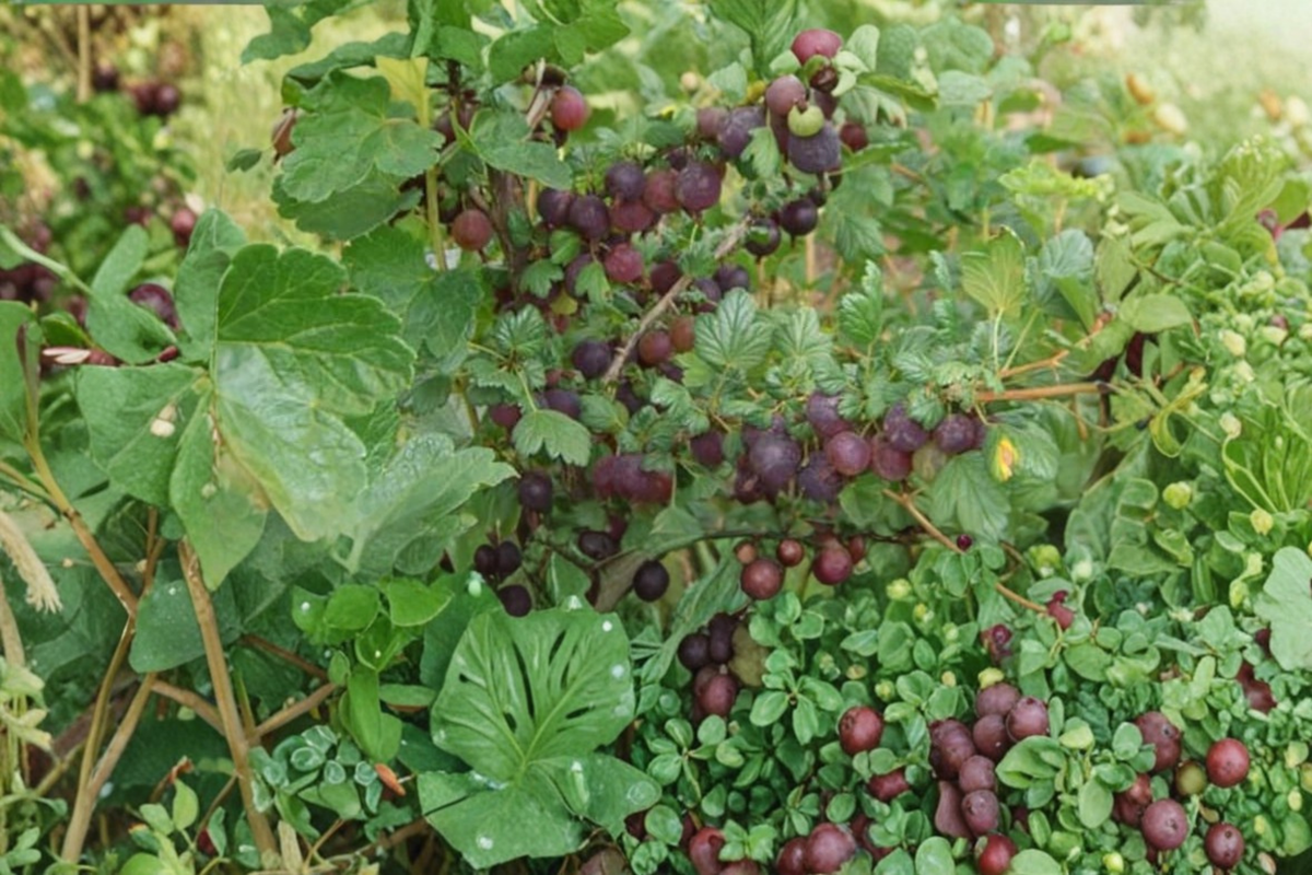 Black Velvet Gooseberry Live Plant - Fruiting Shrub for Edible Garden