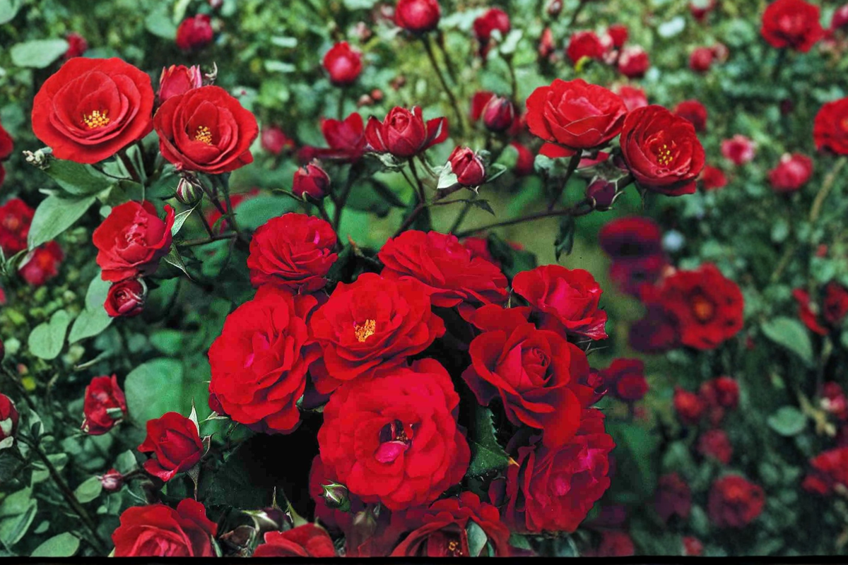 Showbiz Rose Floribunda 3 Gal Live Plant - Bright Red Blooms, Repeat Flowering