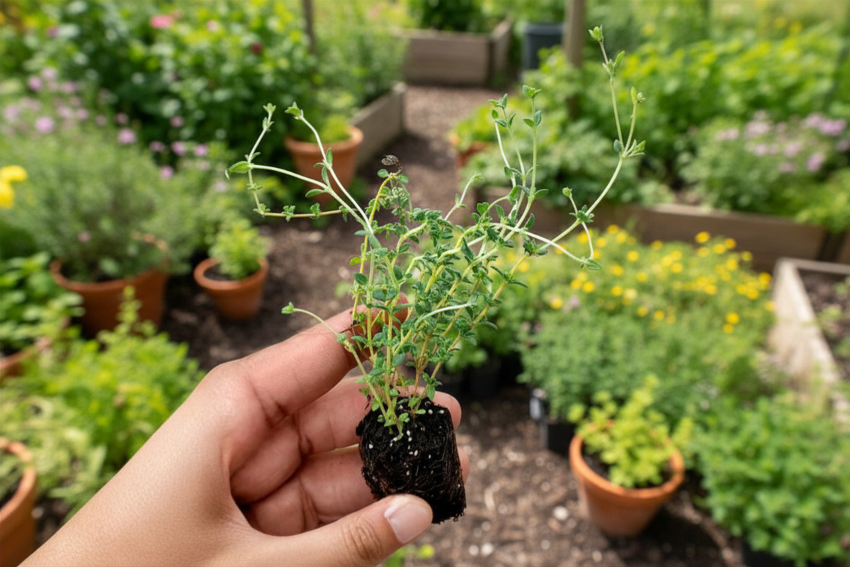 Lavender Thyme Live Plant - Organic Perennial Herb in 5-Inch Pot