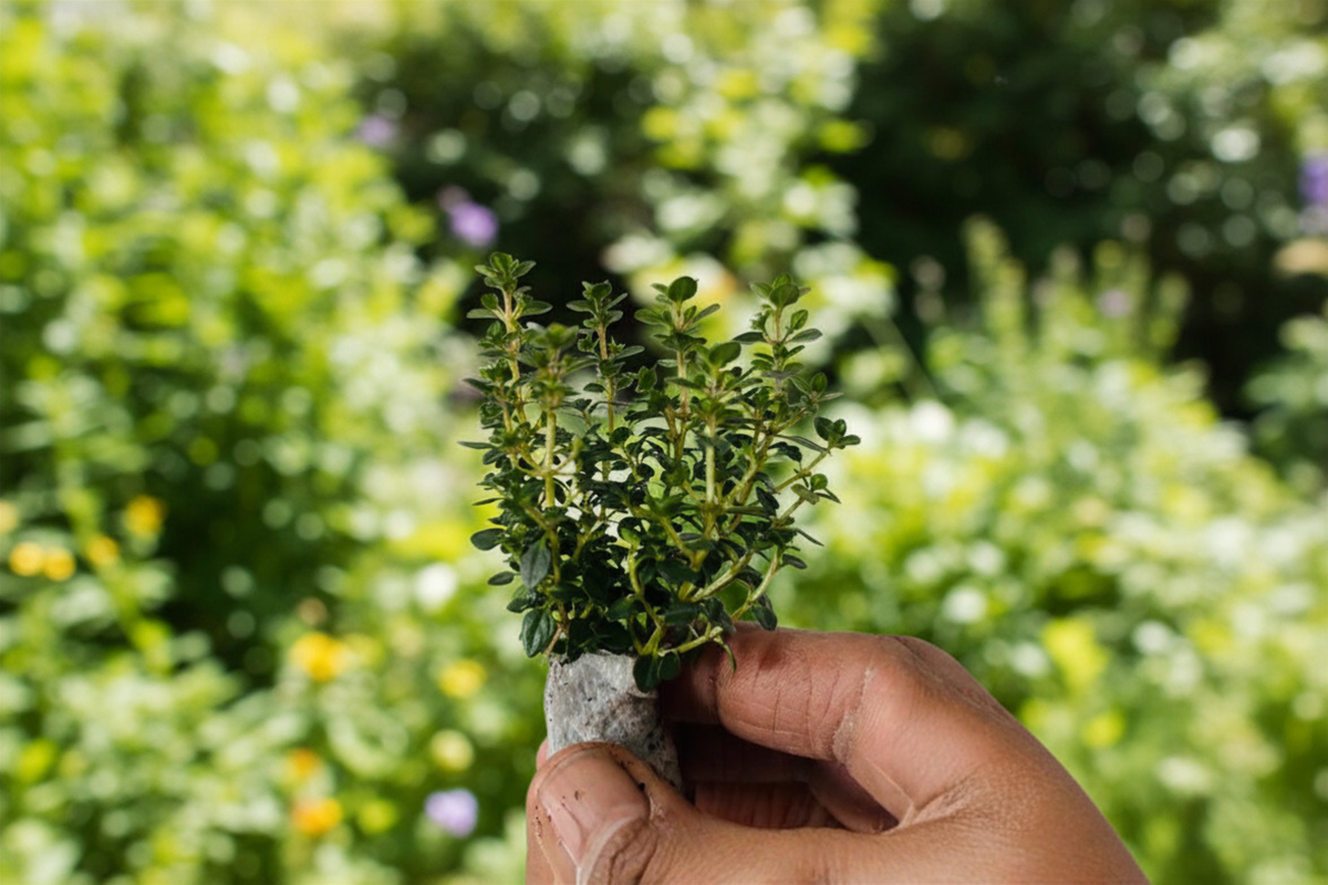 German Thyme Live Plant (Thymus vulgaris) - Rooted 5–7" Tall, No Pot Shipped