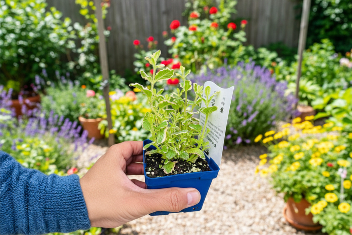 Pineapple Mint Live Plant - Variegated Mentha suaveolens 'Variegata' Rooted Starter 2-4"