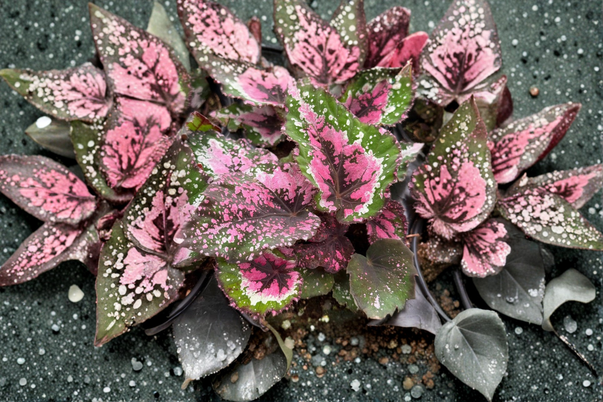 Begonia Alaska Creek Rex Begonia Live Plant in 4-Inch Pot