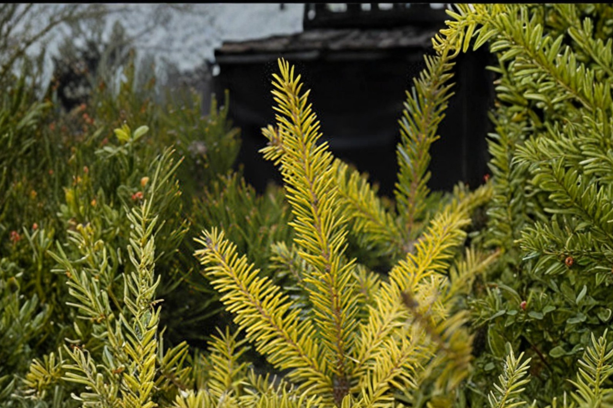 Aurea Serbian Spruce (Picea omorika ‘Aurea’) 12" Live Plant in 1-Gallon Pot