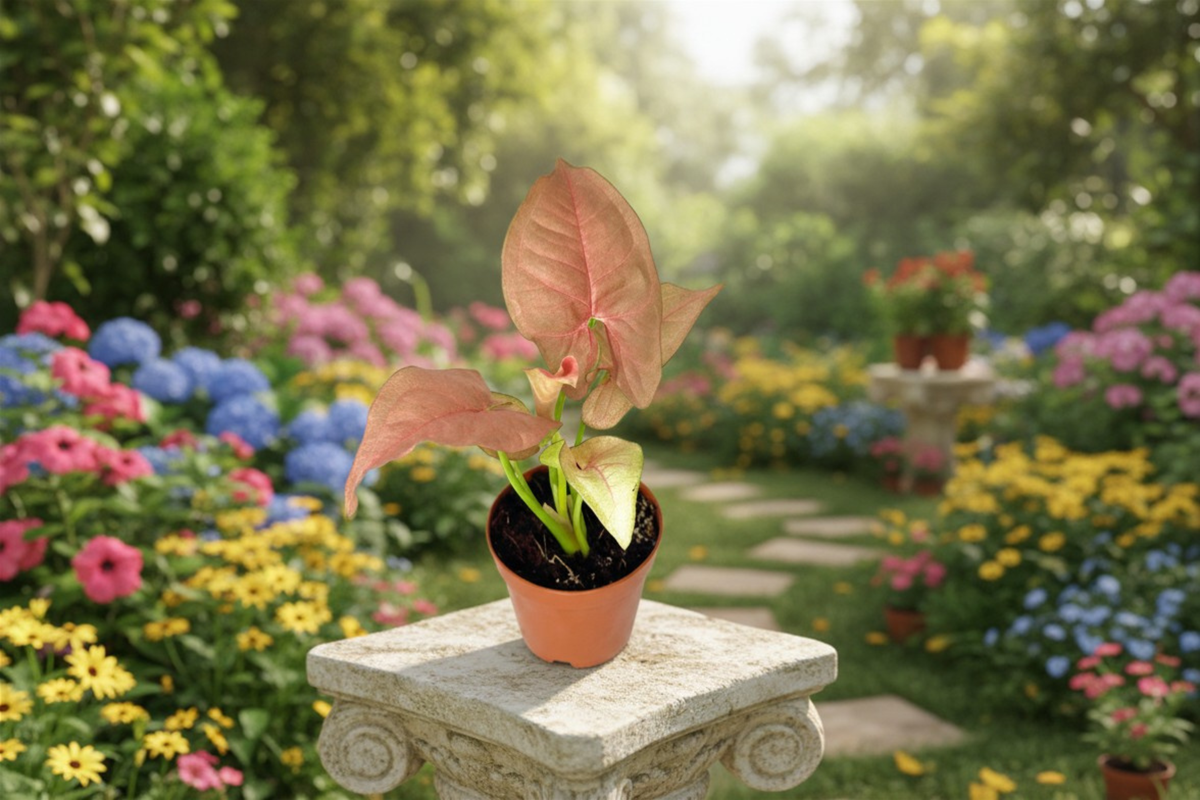 Syngonium Neon Pink Live Plant - 2" Grower Pot, Pink Arrowhead Plant