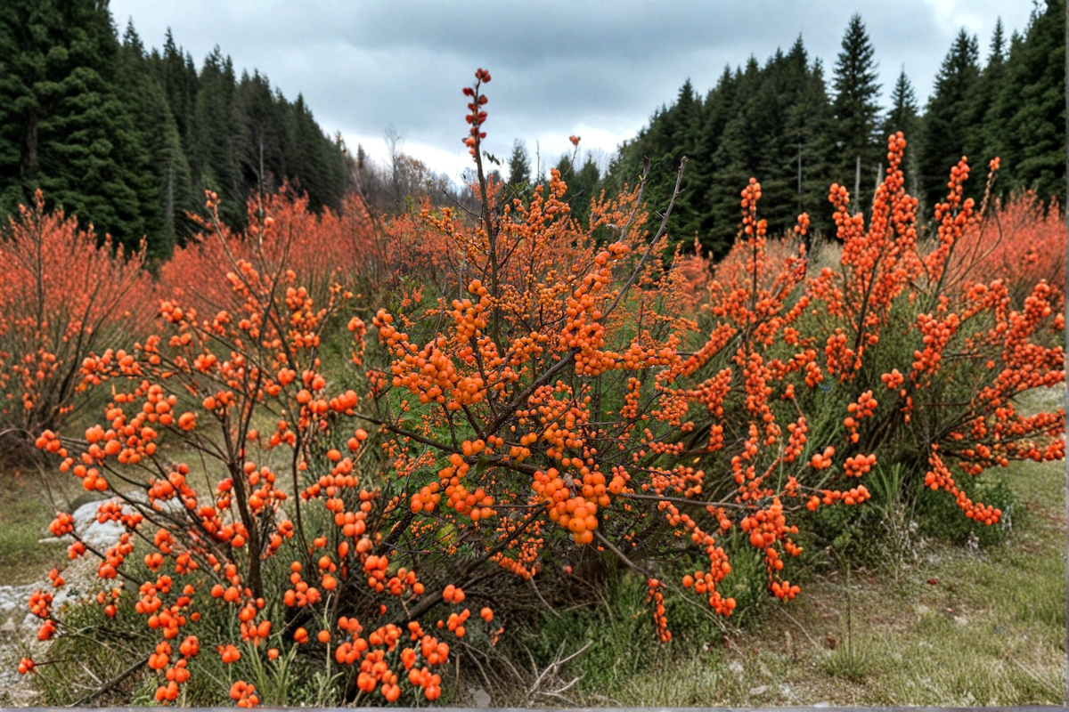 Winterberry Winter Gold Ilex verticillata - 4" Live Plant with Orange Berries
