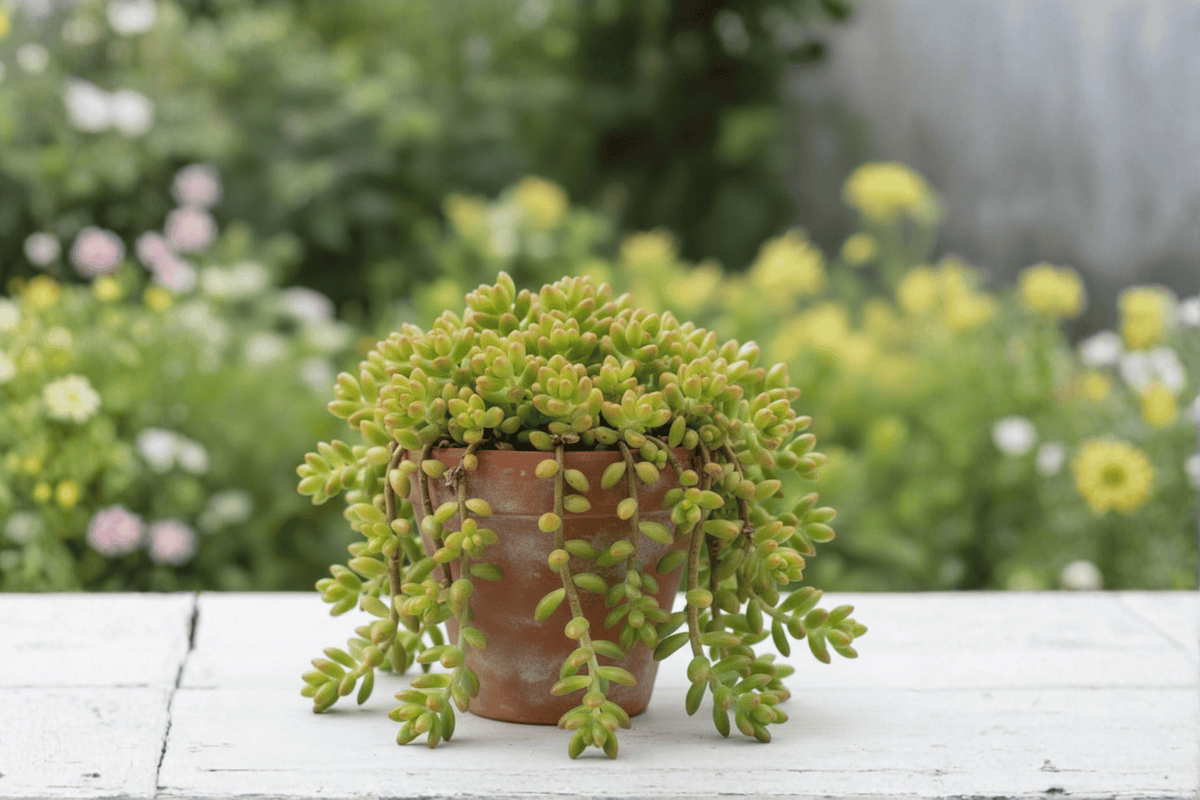 Pork and Beans Jelly Bean Plant (Sedum rubrotinctum) – 4-Inch Pot, 1 Live Plant
