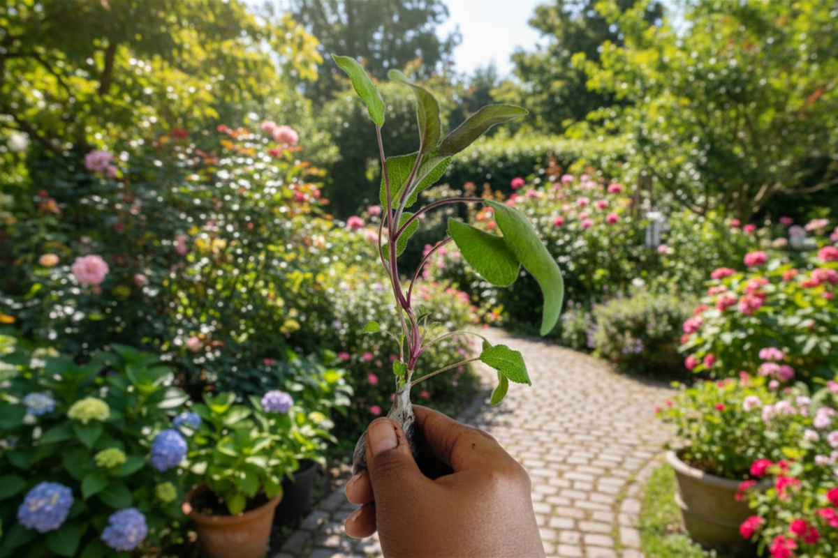 Purple Sage Live Plant | Salvia officinalis - 5 to 7 Inches - Rooted Starter Perennial