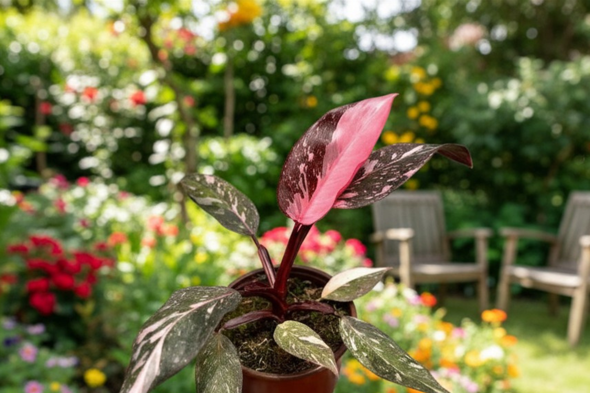 Philodendron Pink Princess Black Cherry Marble – Rooted Starter Plant in 2" Pot