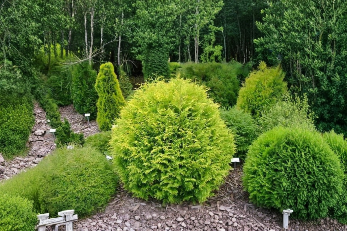 Golden Globe Arborvitae Aurea 4-Inch Pot Thuja occidentalis Aurea Dwarf Evergreen Shrub