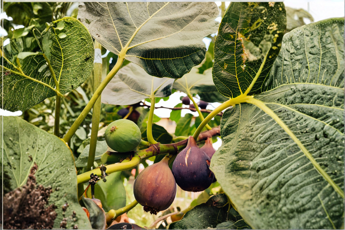 Violette de Bordeaux Fig Live Plants - 2 Rooted Starter Plants in 1/2 Gallon Pots