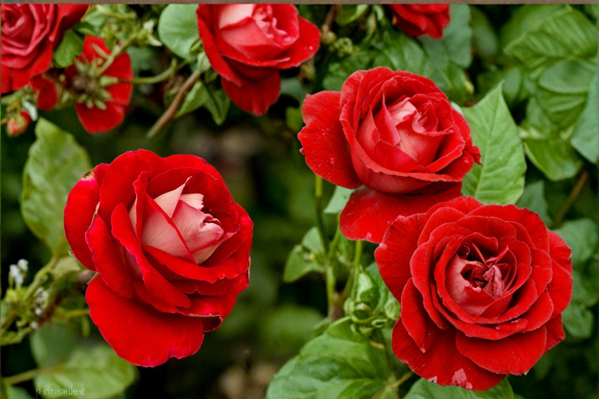 Snowfire Hybrid Tea Rose - 1 Gal Live Plant Red/White Bicolor
