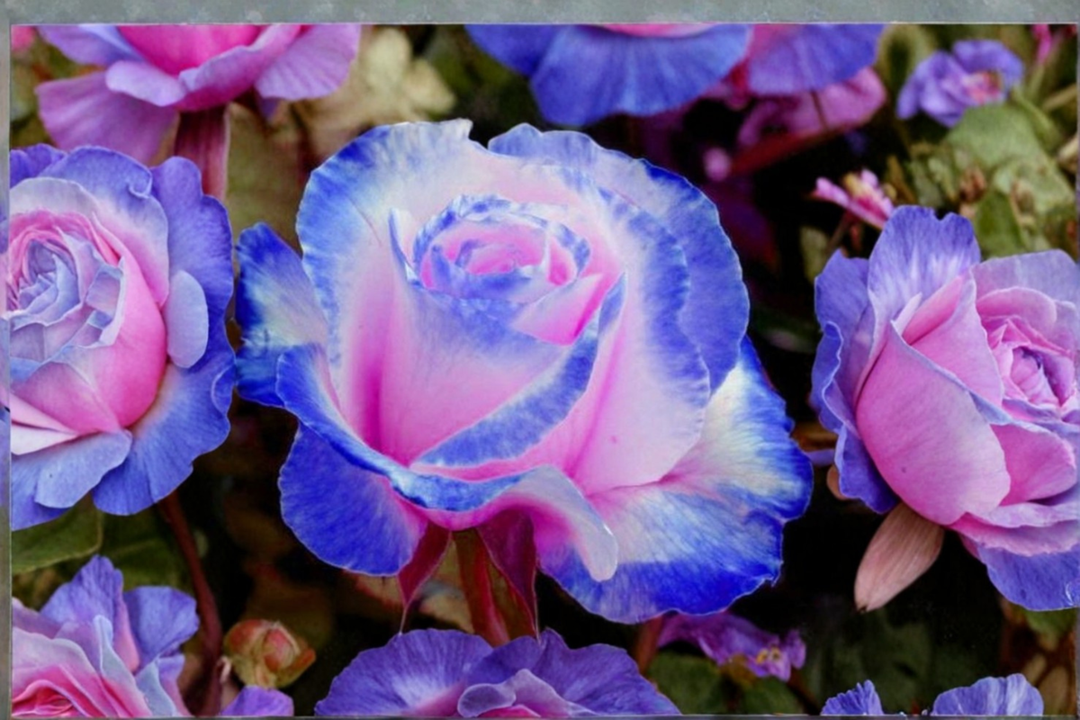Pink and Blue Rose Seeds - 30 Seed Ornamental Flower Bush for Outdoor Gardens