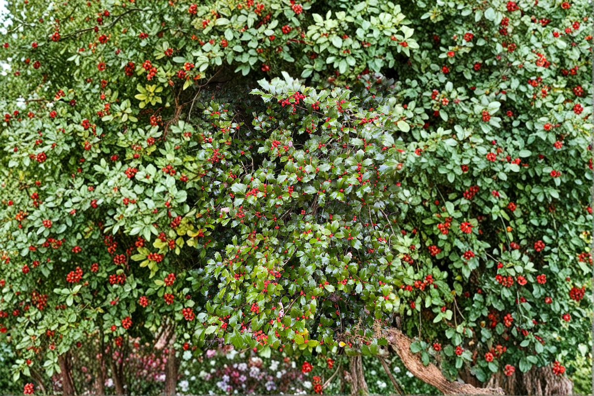 Carnival American Holly (Ilex opaca ‘Carnival’) - Variegated Evergreen Live Plant, Quart Pot