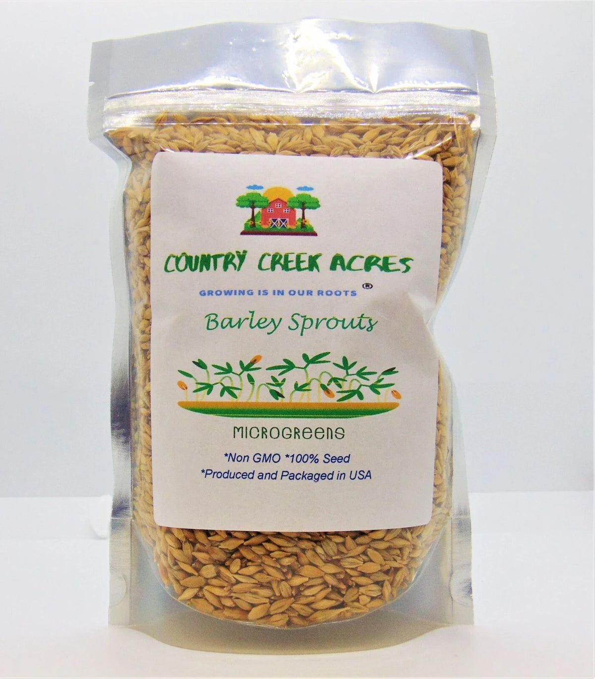 8 oz Non-GMO Barley Microgreen Seeds for Sprouting - Ideal for Healthy Home Grown Sprouts
