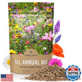 Bulk Wildflower Seeds - 1/4 Pound Bag - Annual Quick Blooming Mix - Over 30,000 Seeds for Vibrant Garden Growth
