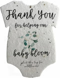 Wildflower Seed Paper Set of 12 Eco-Friendly Plantable Baby Bodysuits - Cotton, Nature-Inspired, Sustainable Gifts