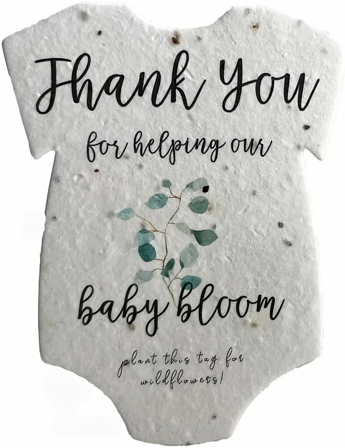 Wildflower Seed Paper Set of 12 Eco-Friendly Plantable Baby Bodysuits - Cotton, Nature-Inspired, Sustainable Gifts