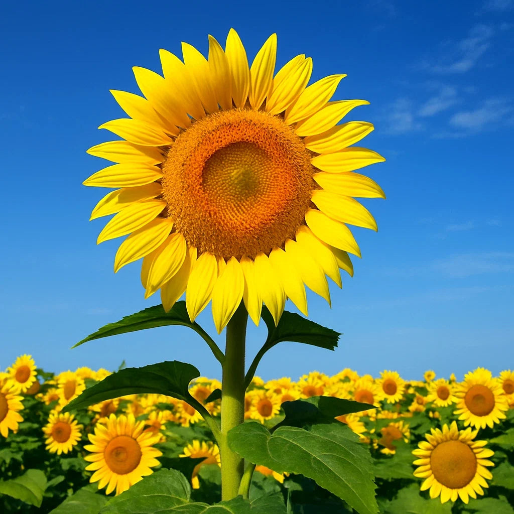 25+ Striped Super Tall Sunflower Seeds, Giant Mammoth Variety, Attracts Butterflies & Bees, Helianthus annuus