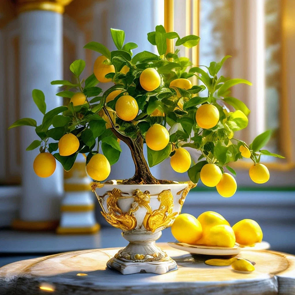 Bonsai Lemon Tree - Live Mature Fruiting Plant - Organic, Ready to Flower - Citrus limon